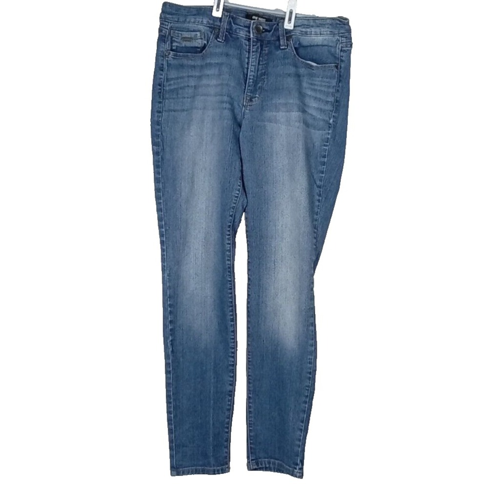 Nine West Jeans 6 Denim Blue Stretch Gramercy Skinny Ankle Pocket 31x27
